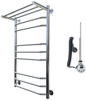 Электрический полотенцесушитель Тругор Браво 3 П с полкой 100x50см хром Браво3/элТЭН10050П